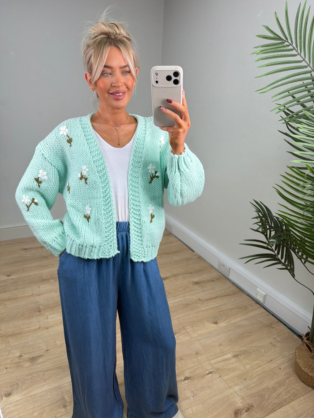 Wild Flower Cardigan - Mint