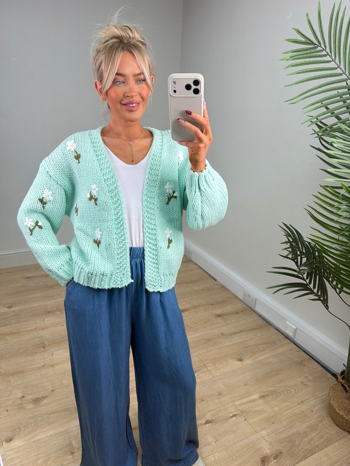 Wild Flower Cardigan - Mint