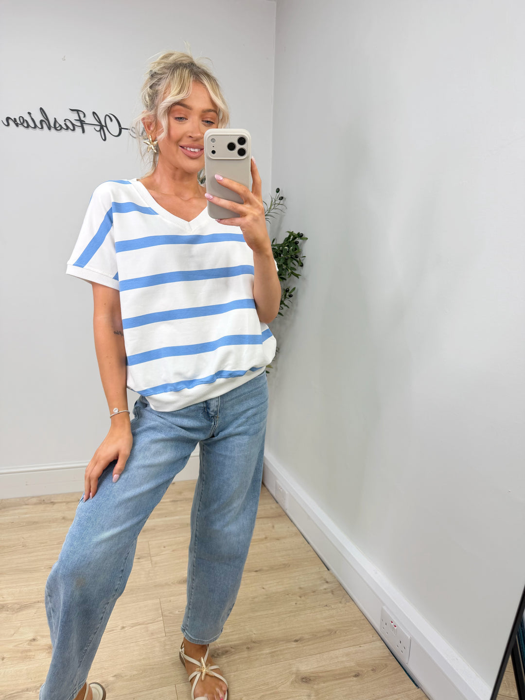 Kyla Stripe Sweatshirt - Blue