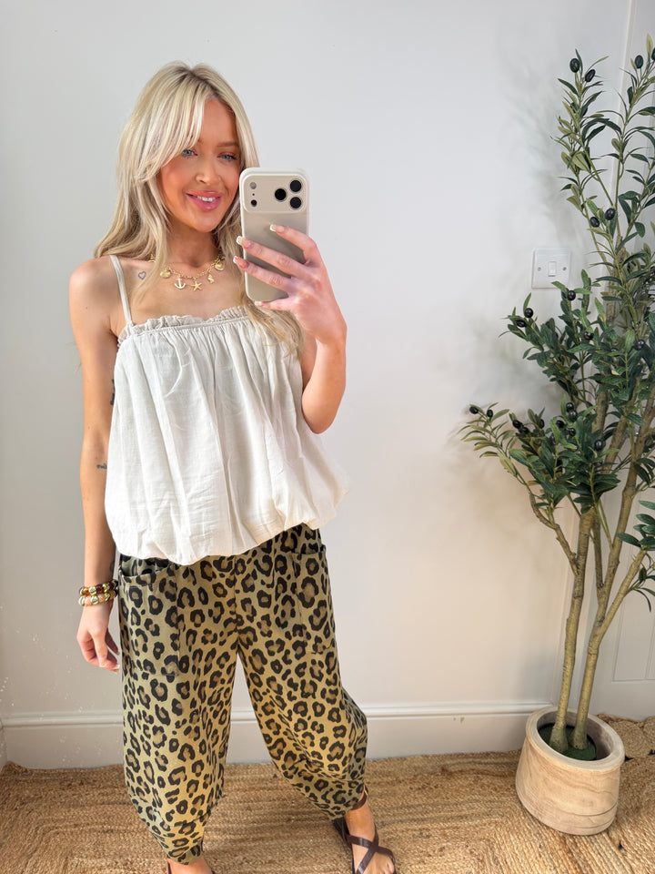 Cotton Bubble Top - Cream