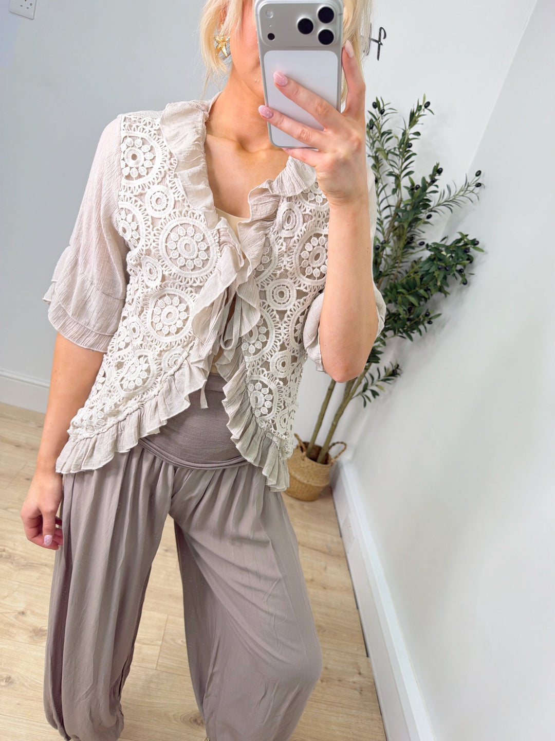 Mariah Top - Mocha & Cream