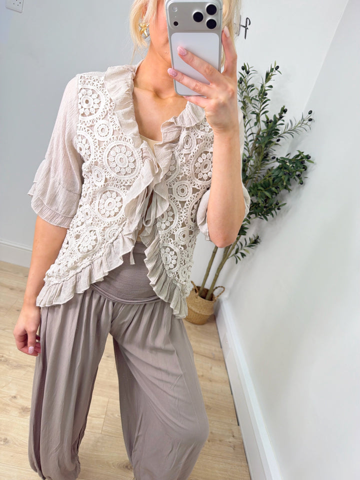 Mariah Top - Mocha & Cream