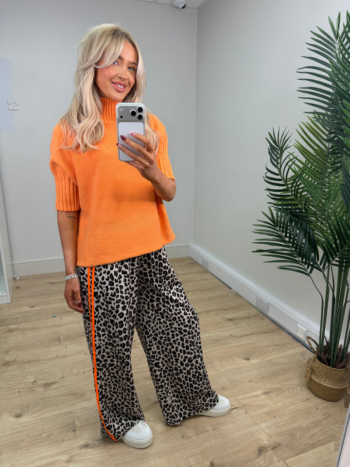 Jaz Leopard Joggers - Orange