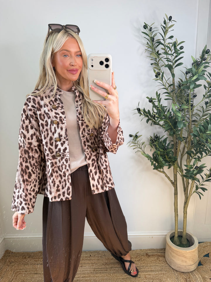 Minnie Military Jacket - Leopard