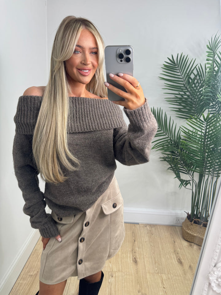 Freya bardot Knit - Mocha