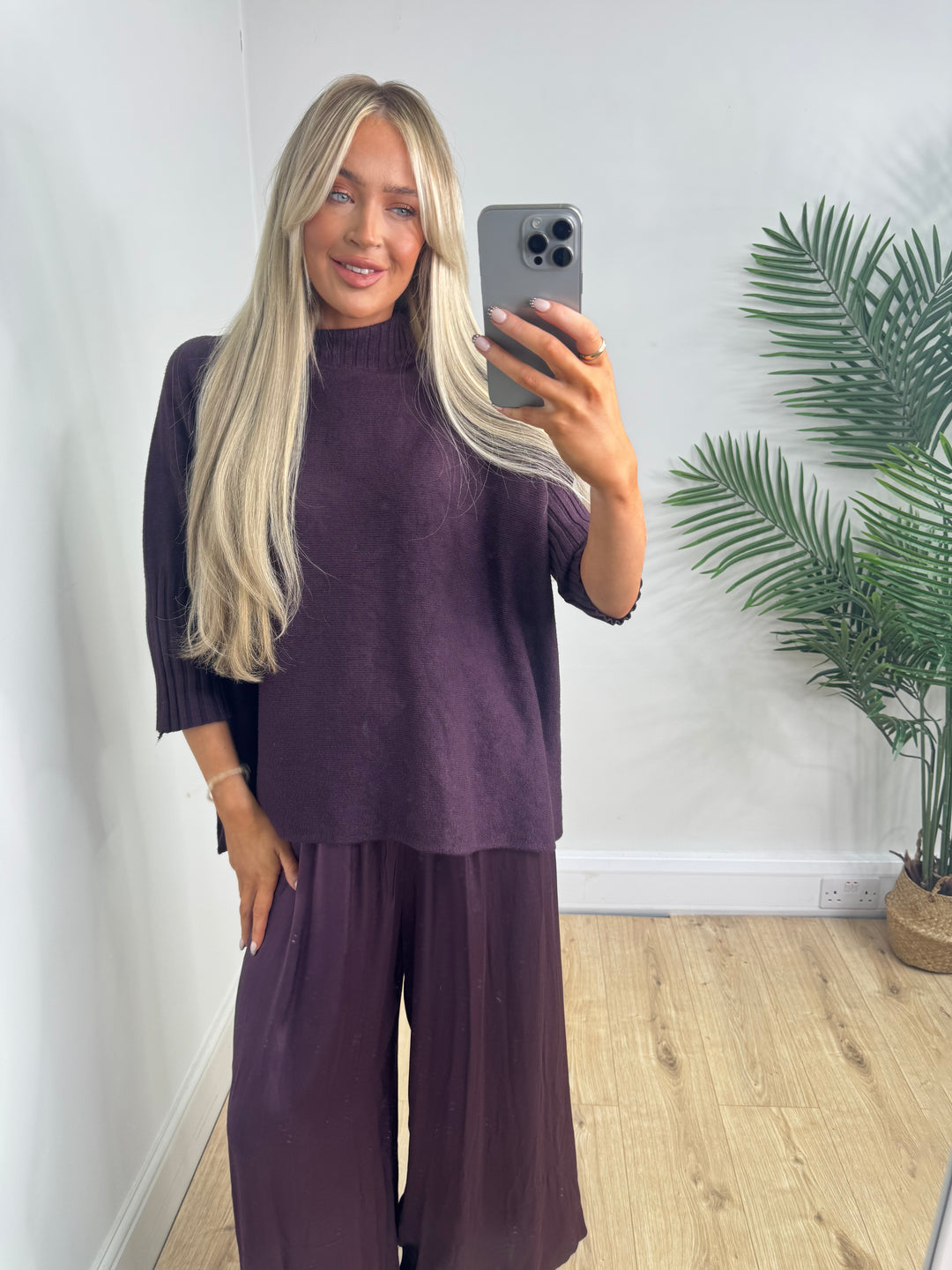 Melanie Ribbed Knit - Aubergine