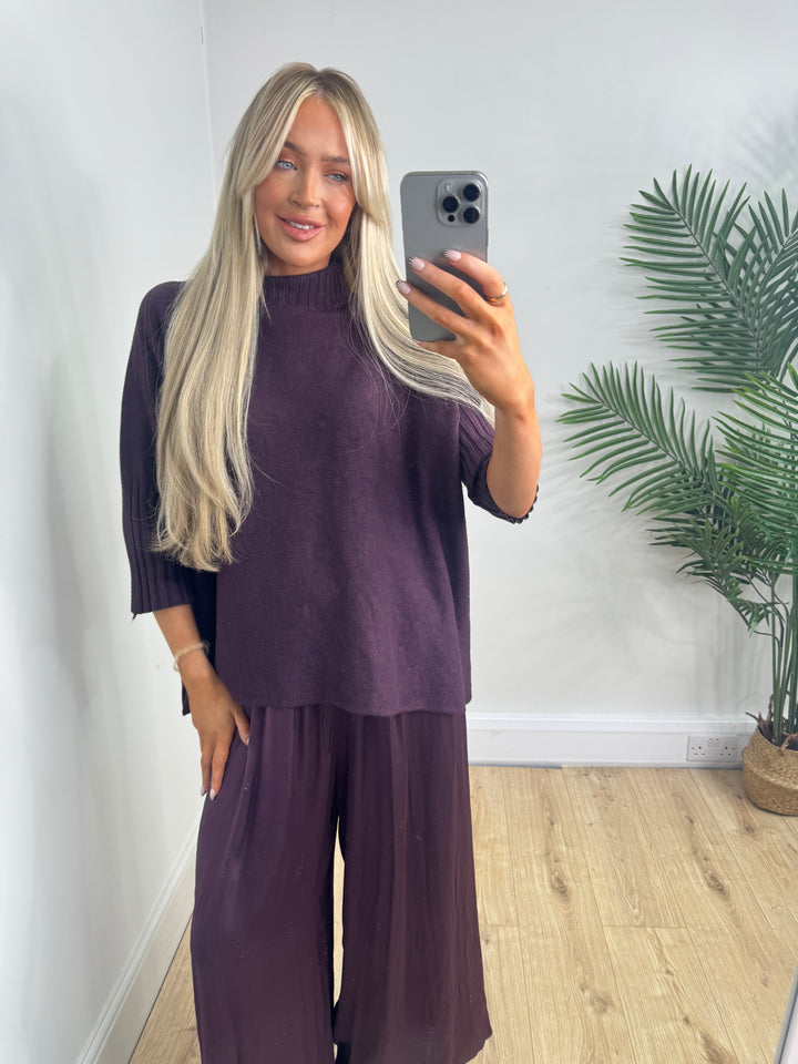 Melanie Ribbed Knit - Aubergine