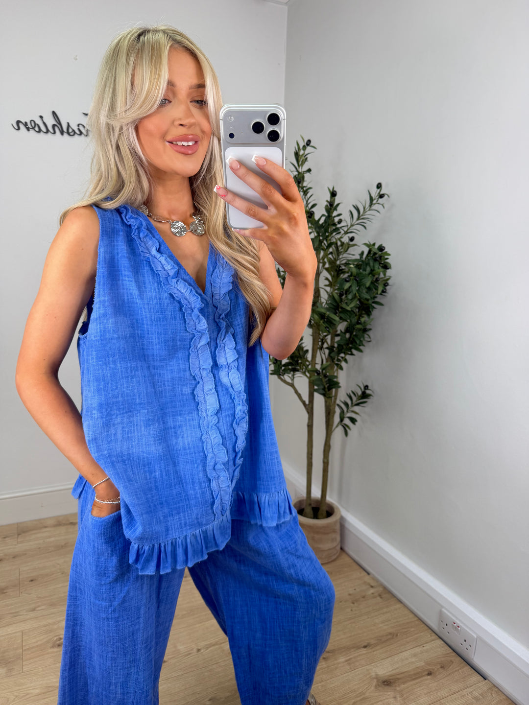 Morocco Top - Cornflower Blue