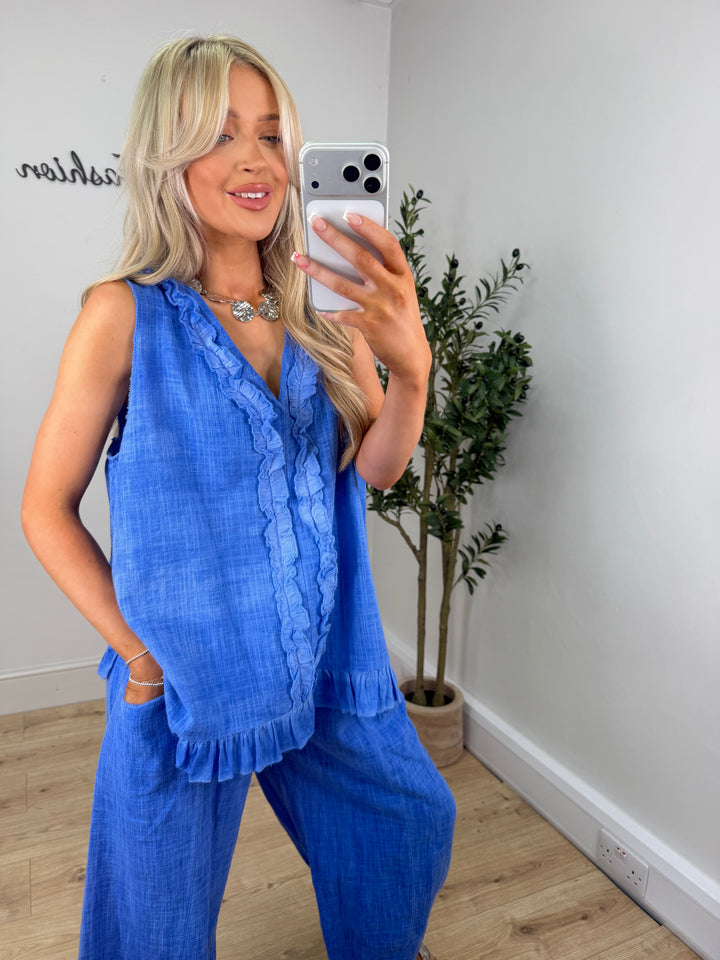 Morocco Top - Cornflower Blue