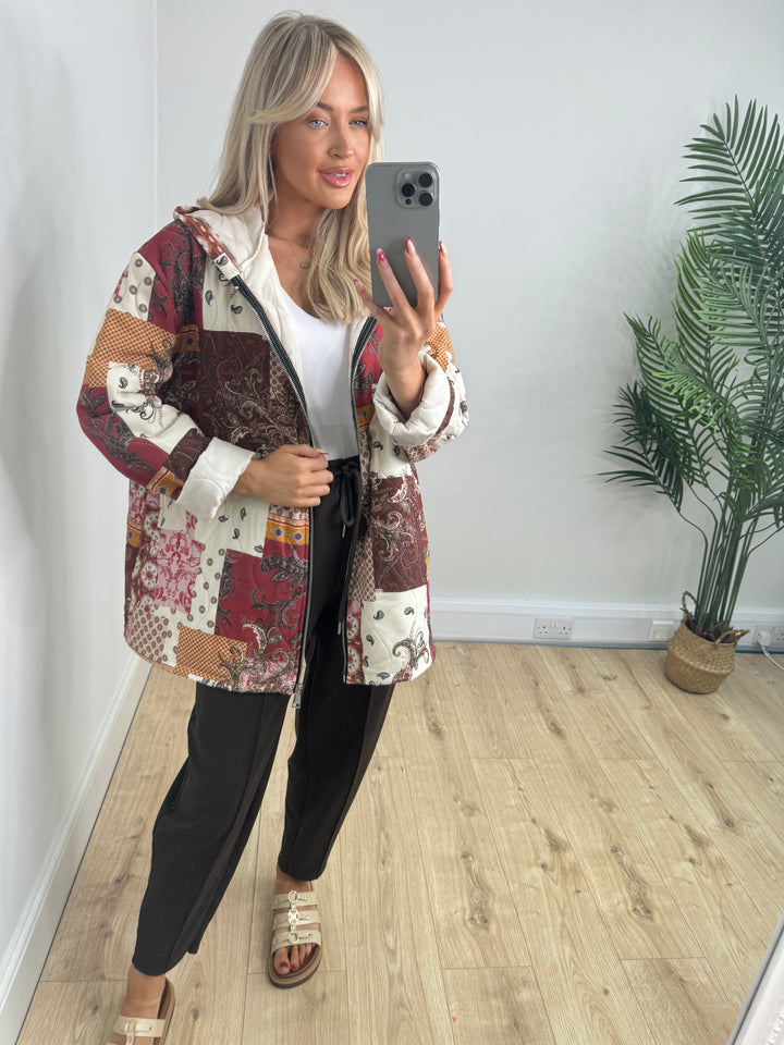 Patchwork Jacket - Wine