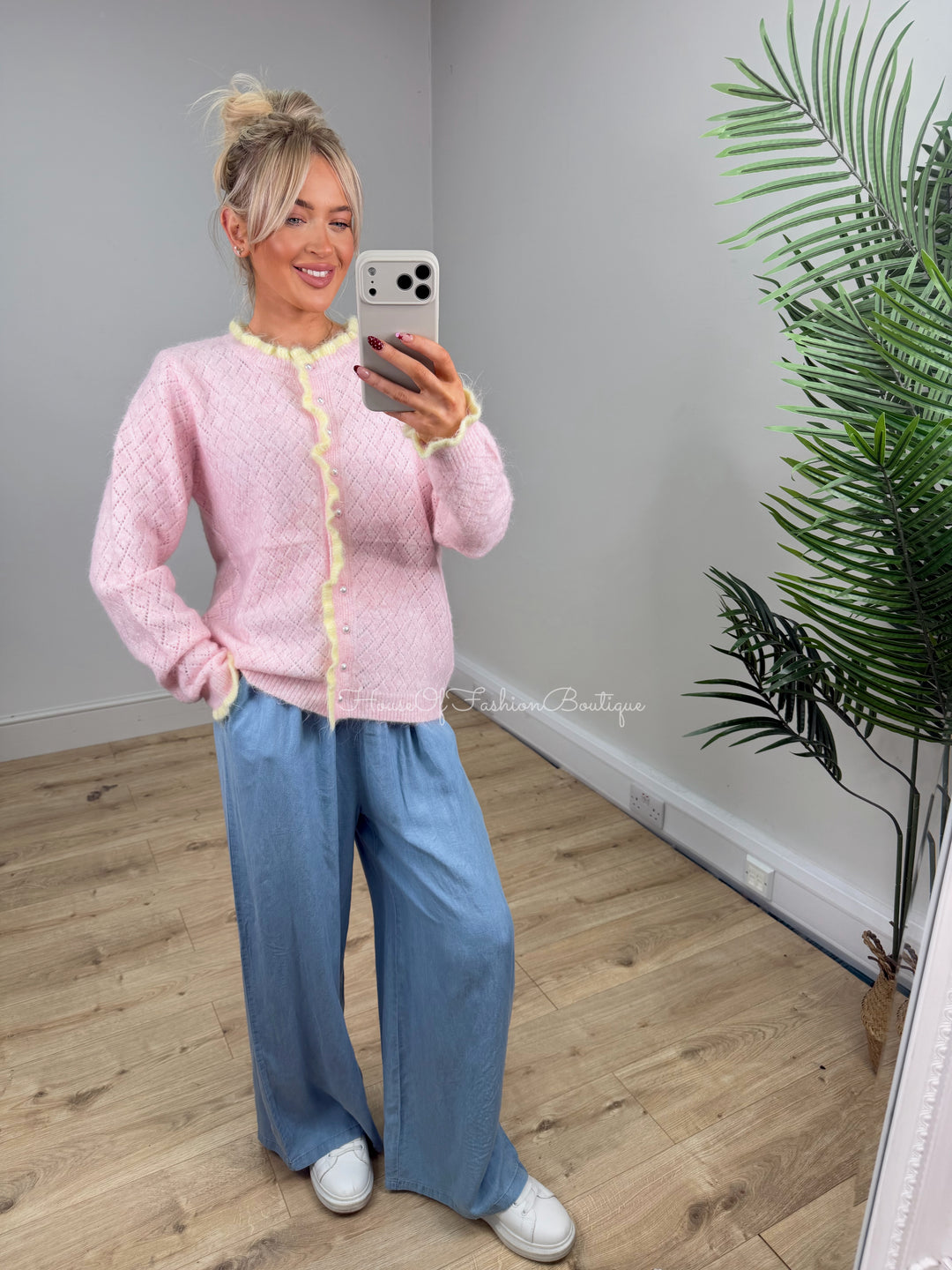 Ashley Cardigan - Baby Pink & Lemon