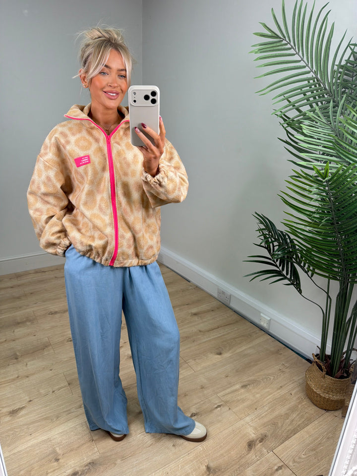 Arabella Leopard Jacket - Camel