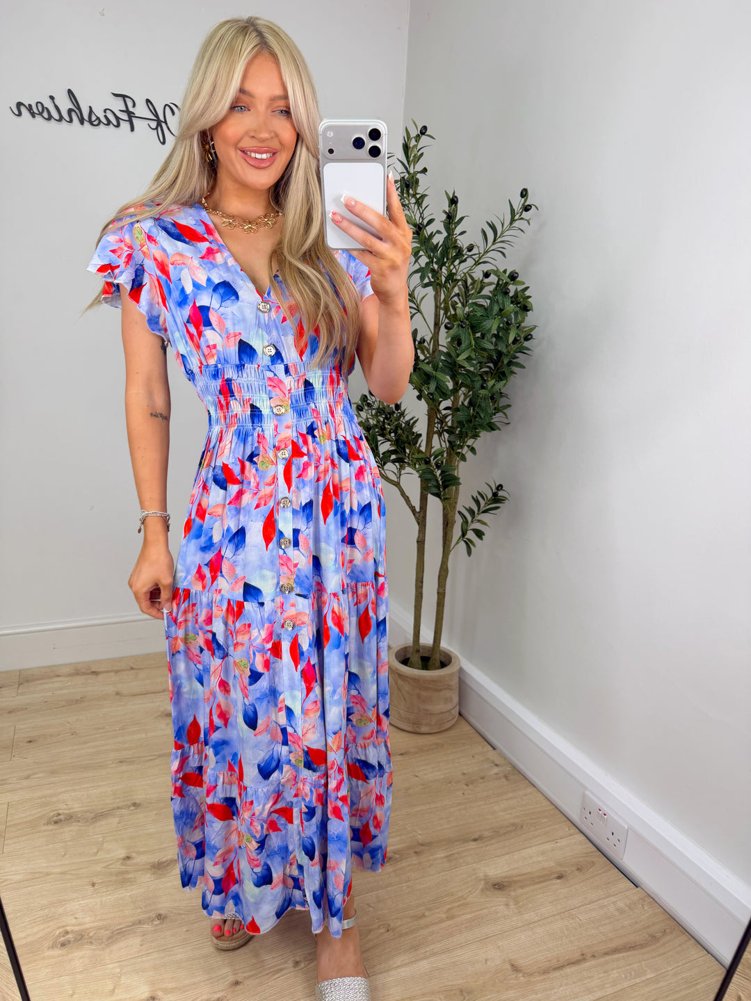 Miranda Dress - Blue & Red