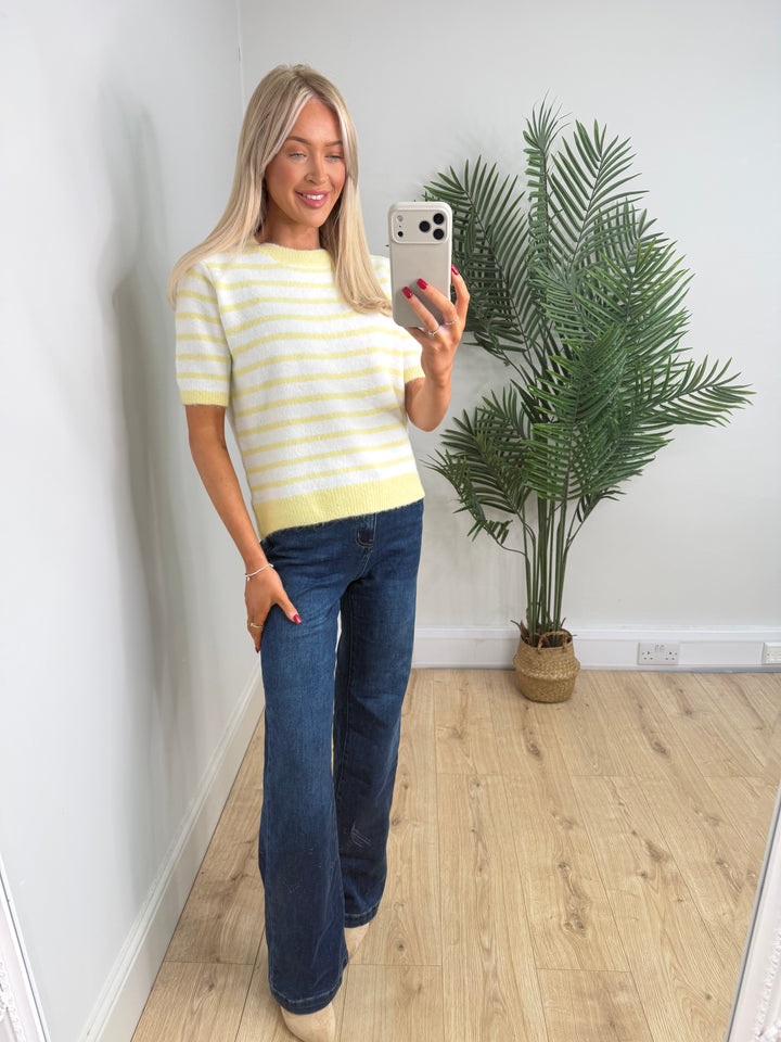 Fern Stripe Knit - Lemon Yellow
