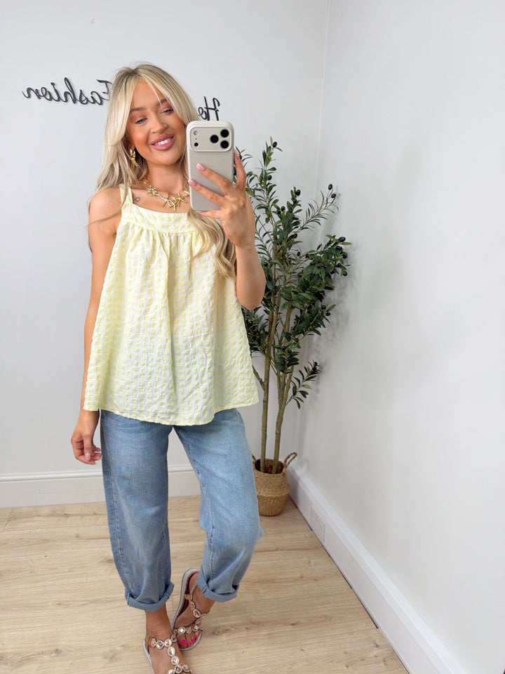 Fia Bow Back Top - Lemon