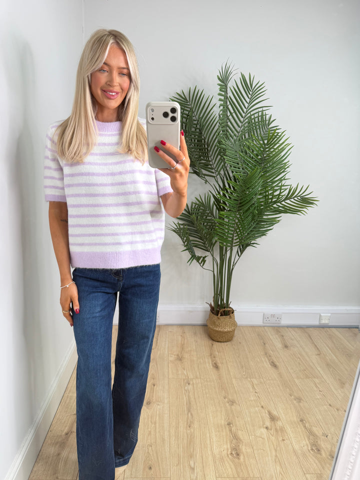 Fern Stripe Knit - Lilac Stripe