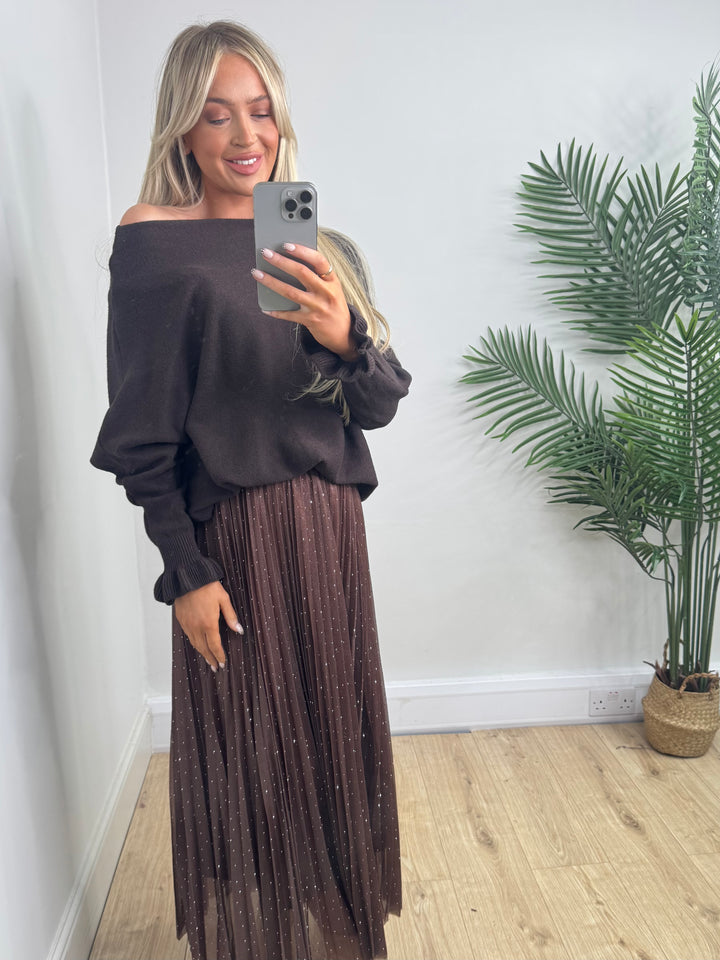 Long Sleeved Jess Knit - Chocolate