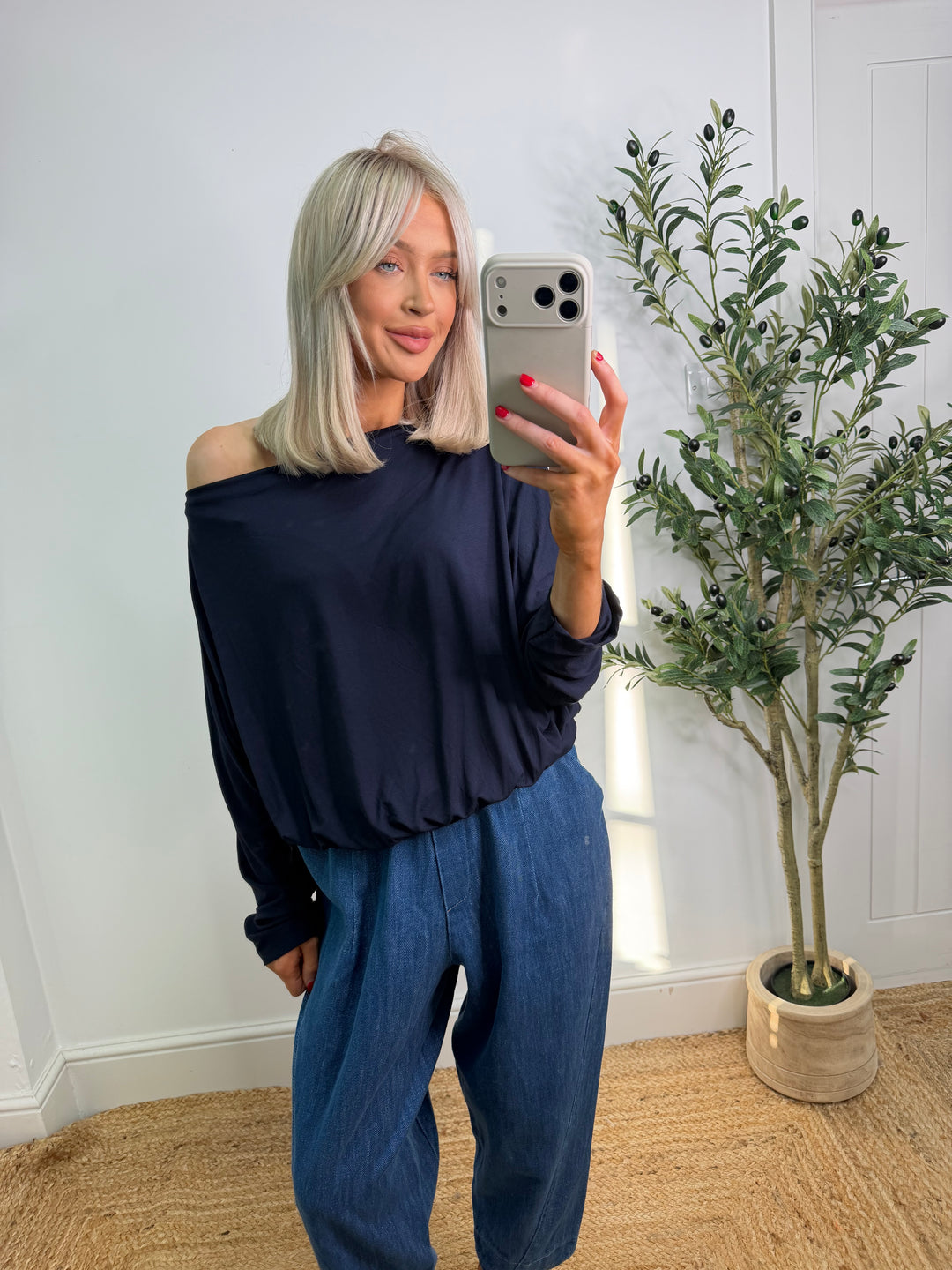 Everyday Slouch Top - Navy
