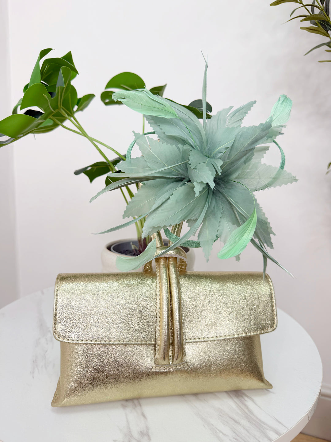 Feather Fascinator - Sage