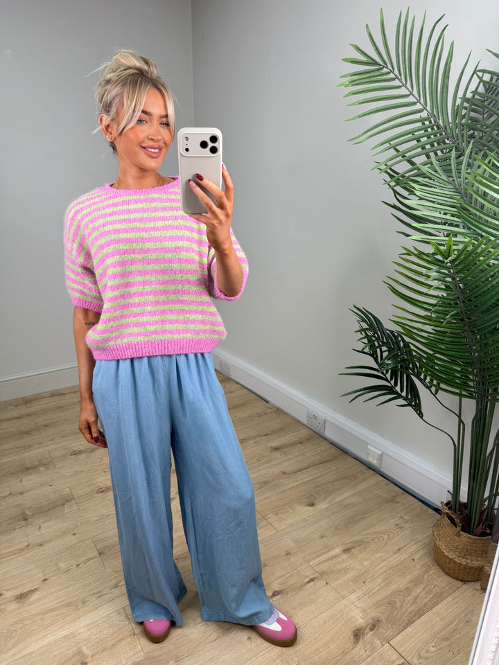 Kai Stripe Knit - Pink & Lime