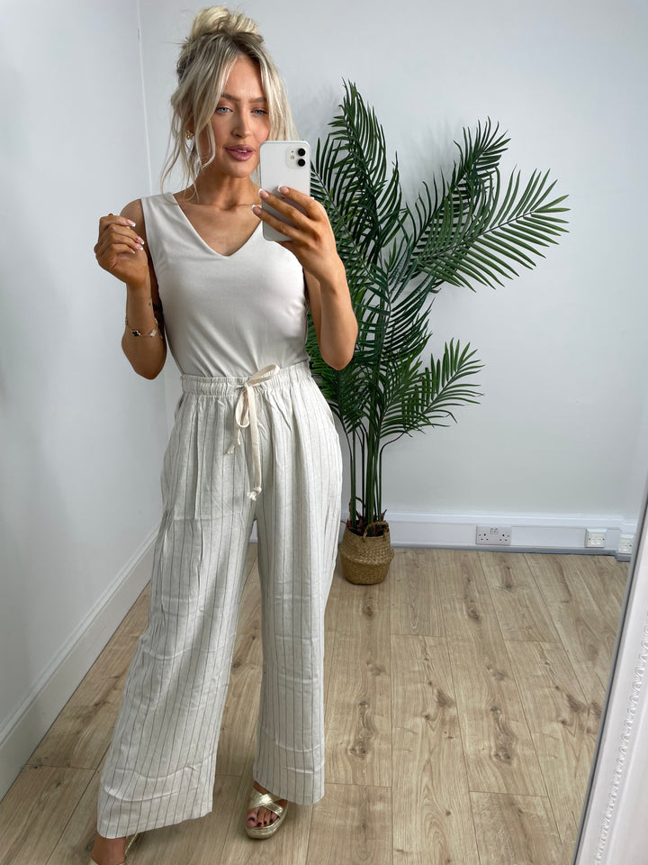 Greta Pinstripe Trousers