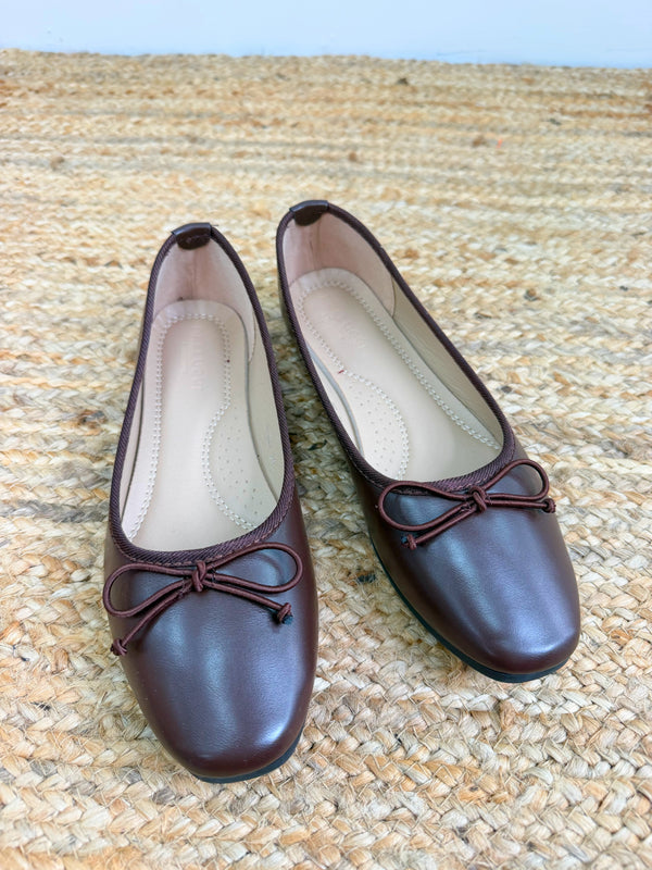 Bow Ballet Pumps - Chocolate