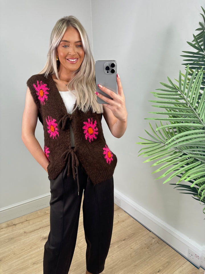 Isabella Tie Top - Chocolate