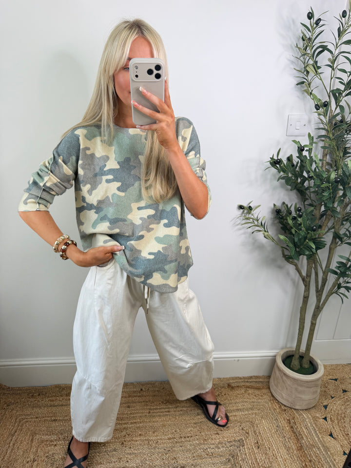 Cassie Camo Knit - Green