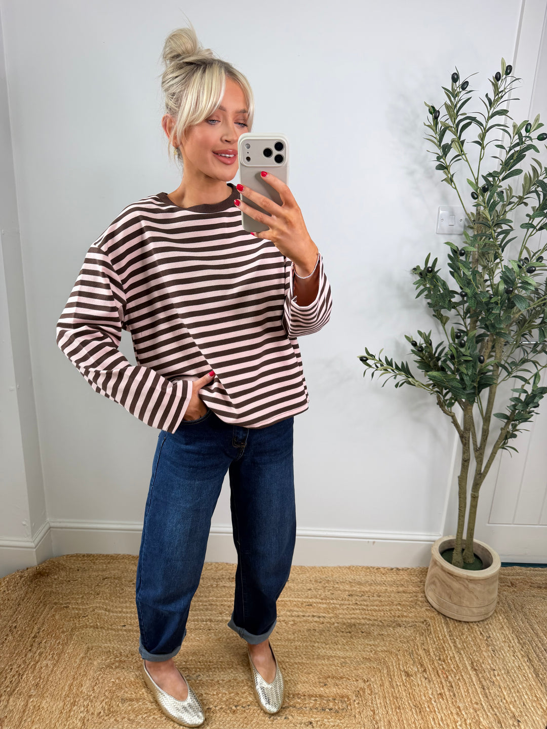 Gracie Sweatshirt - Pink & Chocolate