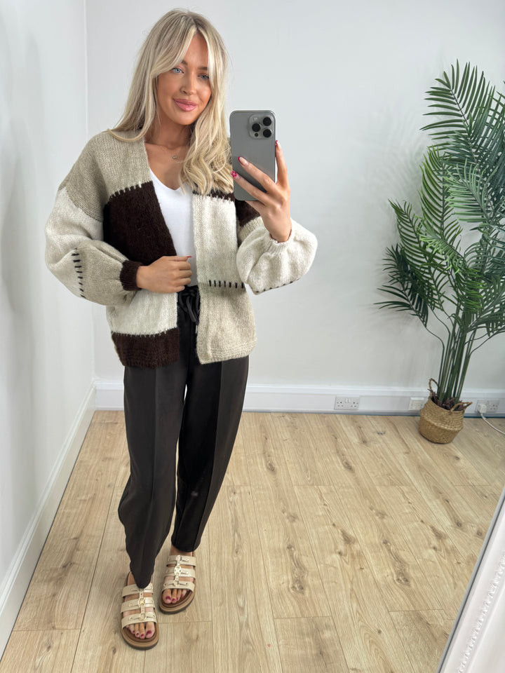 Patchwork Cardigan - Chocolate