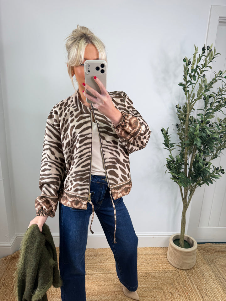 Susie Suede Bomber - Khaki