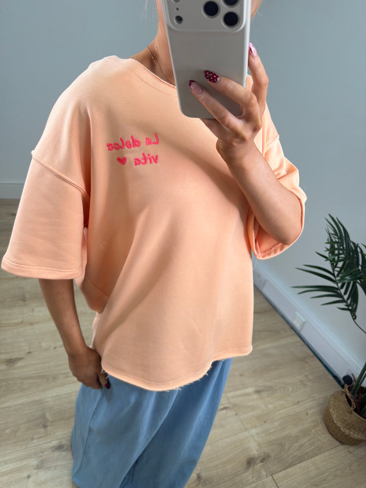 ‘Dolce Vita’ Sweatshirt - Peach