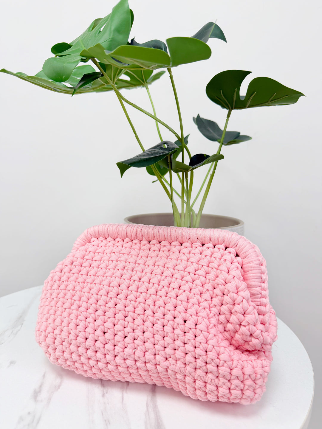 Macrame Clutch - Pink