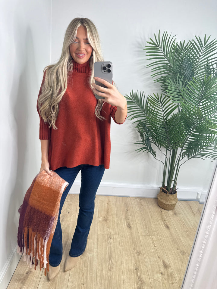 Melanie Ribbed Knit - Rust