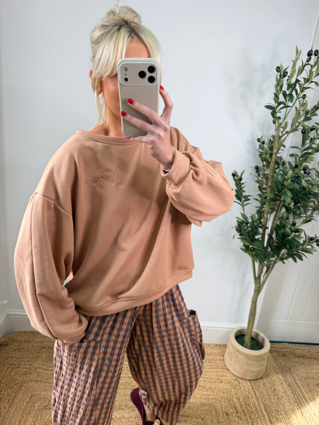 Bonjour Sweatshirt - Terracotta