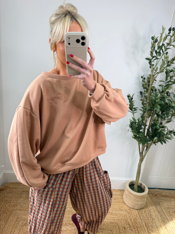 Bonjour Sweatshirt - Terracotta