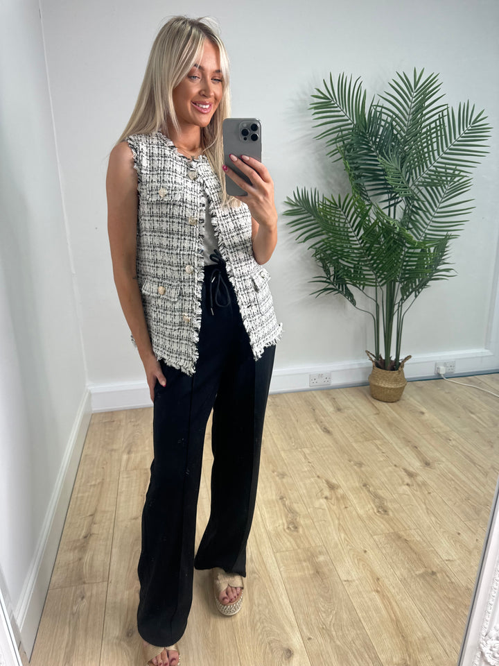 Tweed Waistcoat - Black