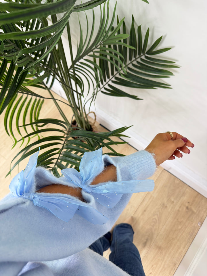 Kodie Bow Top - Baby Blue