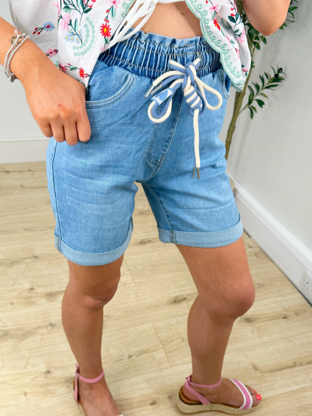 Stretch Denim Shorts