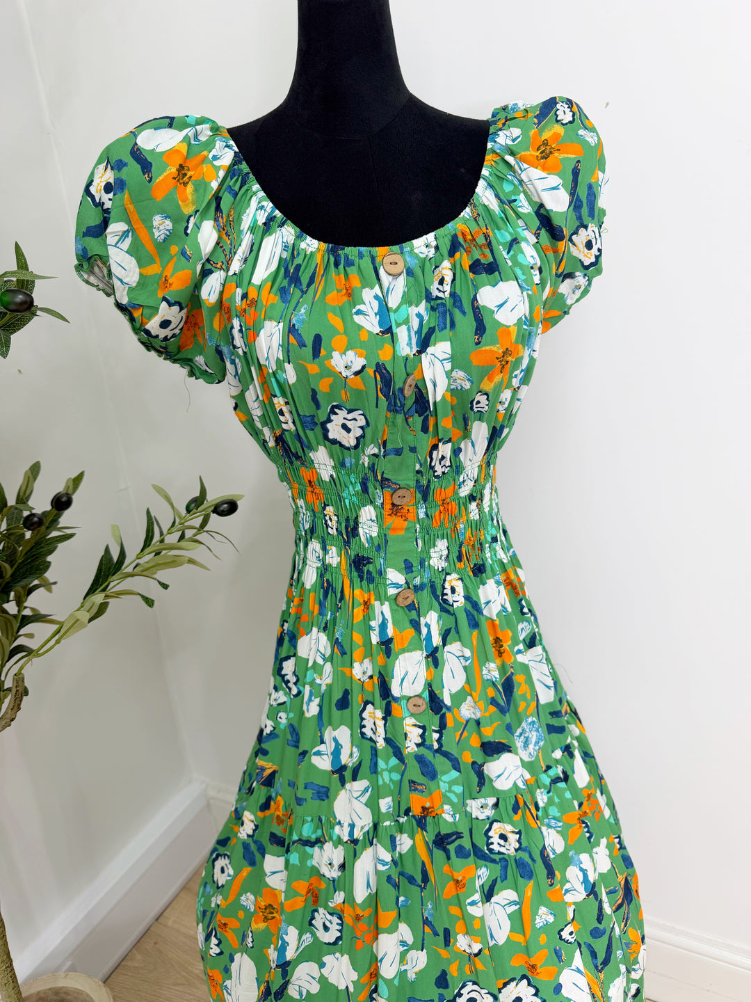 Printed Bardot Dress - Maxi