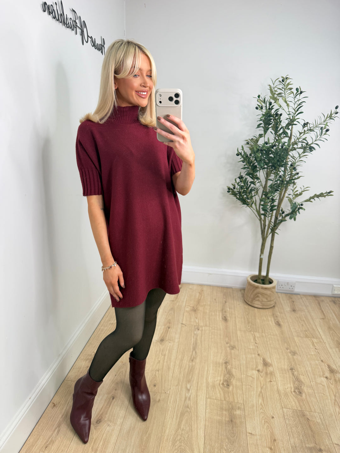 Thea Longline Knit - Wine