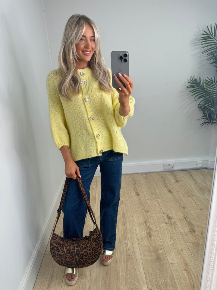 Ava Chunky Cardigan - Lemon