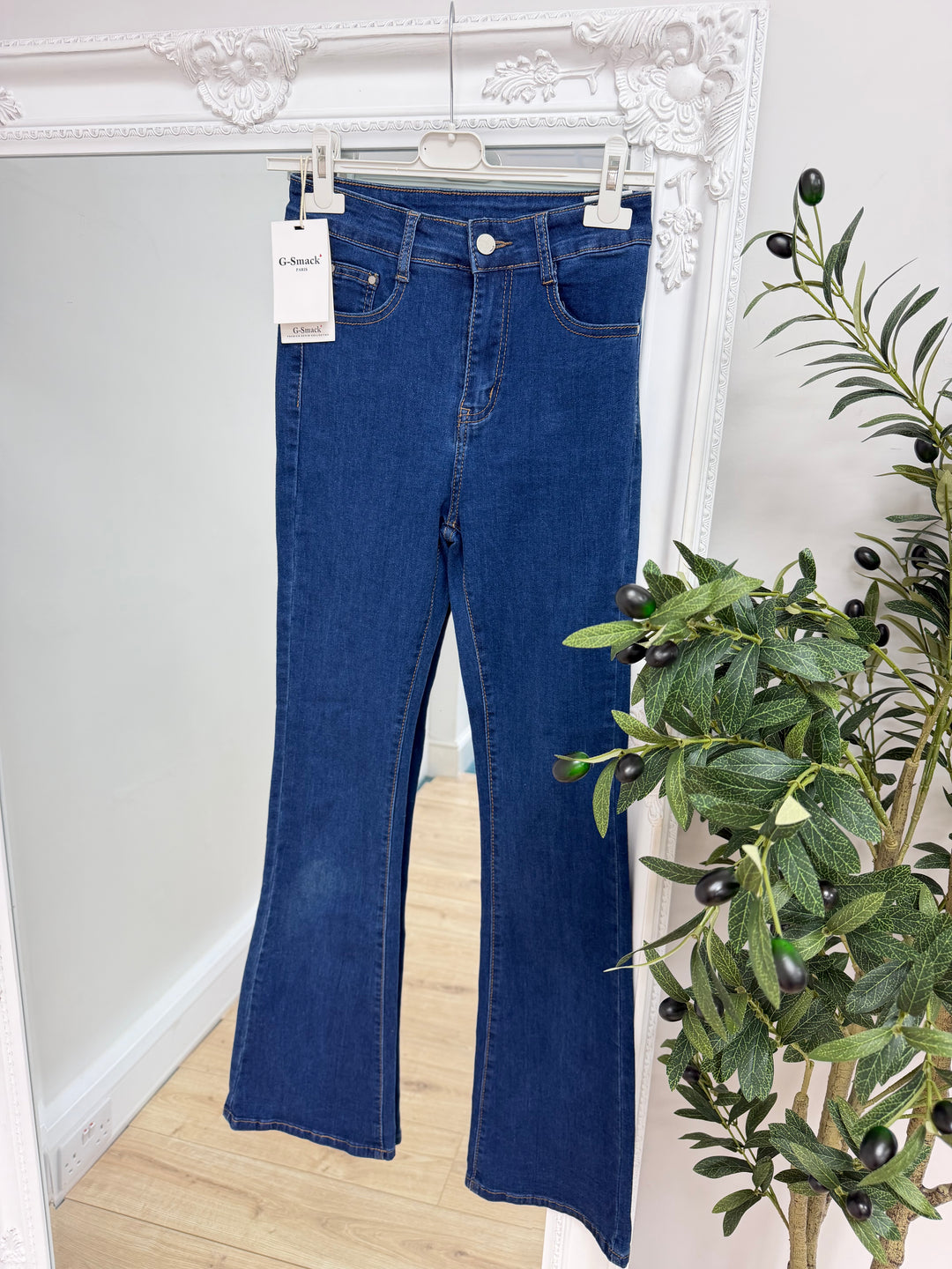 Dark Wash Skinny Flare