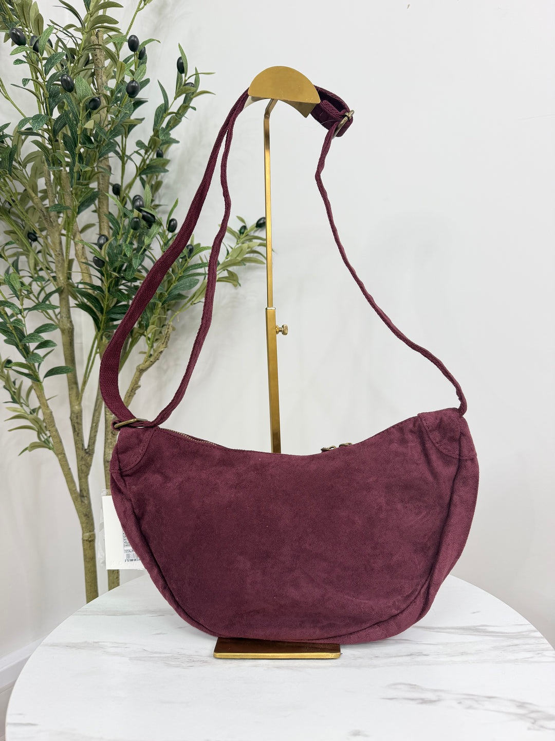Faux Suede Sling - Mulberry