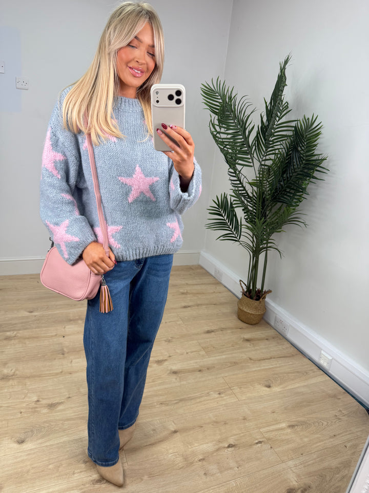 Multi Star - Grey & Pink