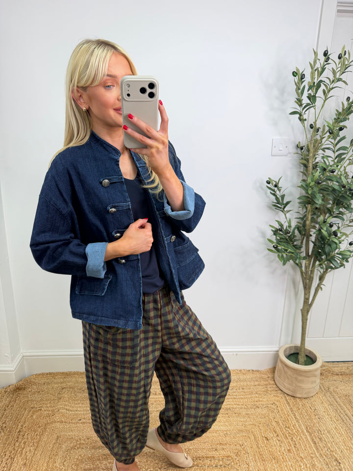 Laine Denim Military Jacket