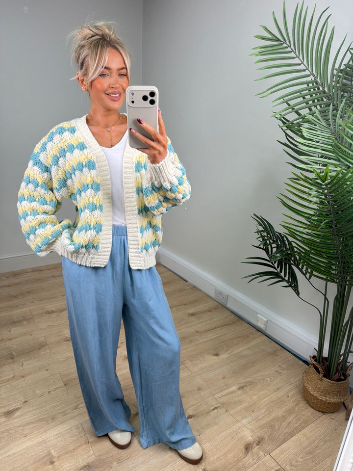 Valencia Cardigan - Lemon & Teal