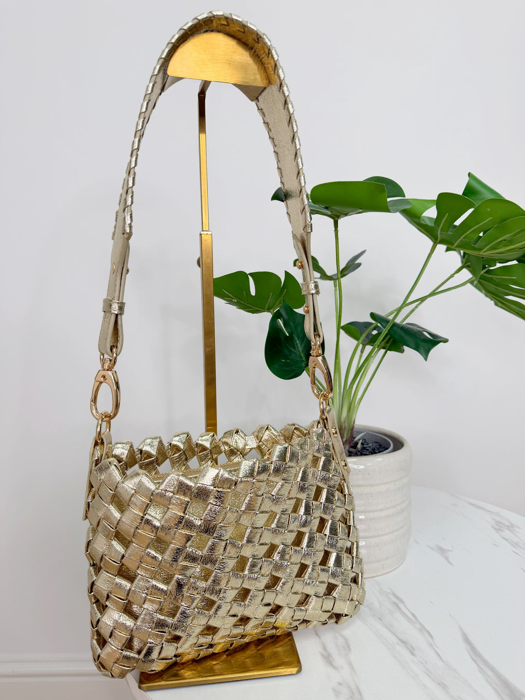 Gold Metallic Shoulder Bag