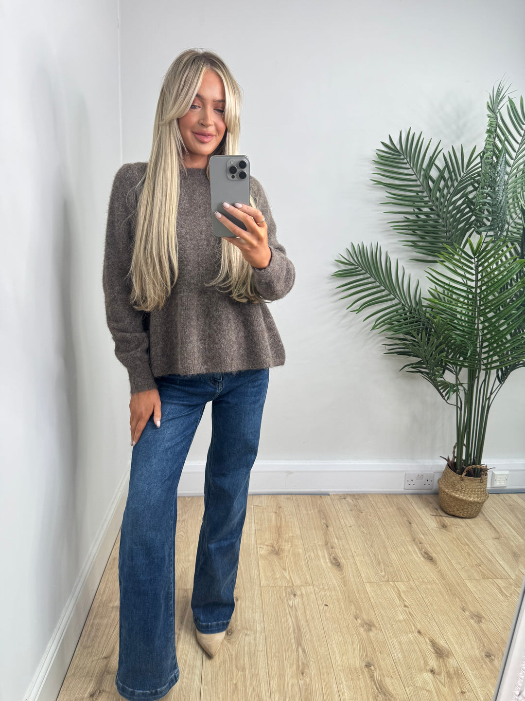 Bianca Peplum Knit - Mocha