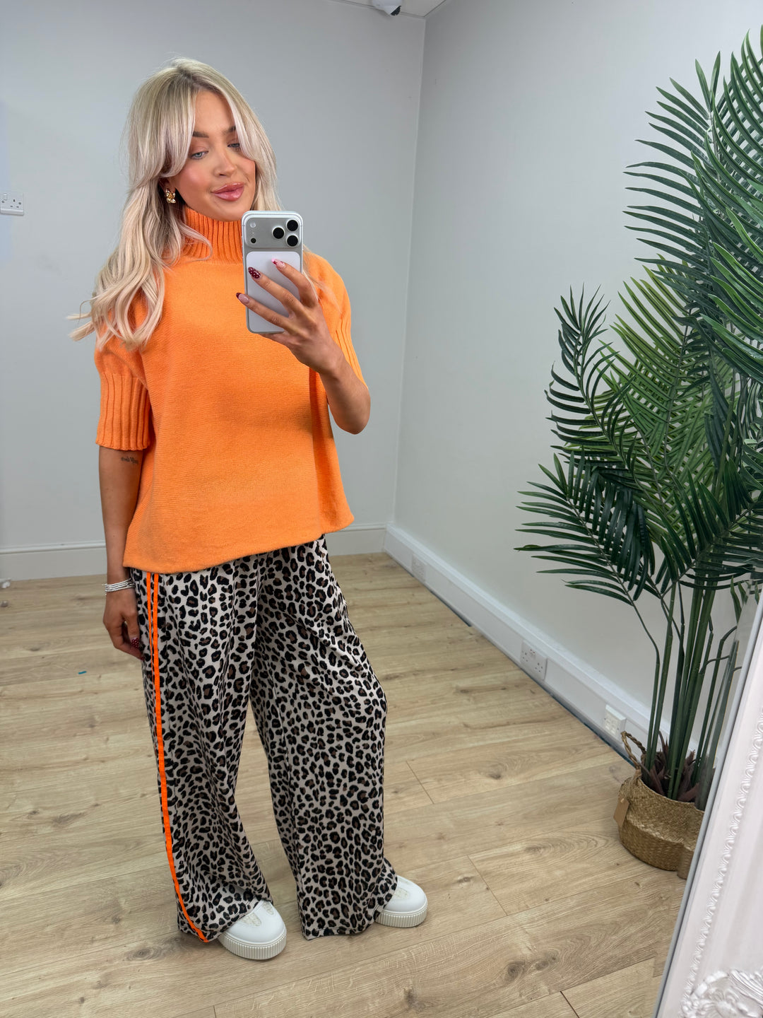 Jaz Leopard Joggers - Orange